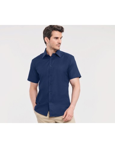 R-R-923M-0-Mens Short Sleeve Easy Care Tailored Oxford Shirt